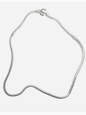 Pandora Moments Barrel Clasp Snake Chain - Retired, 925 ALE Sterling Silver, 19”